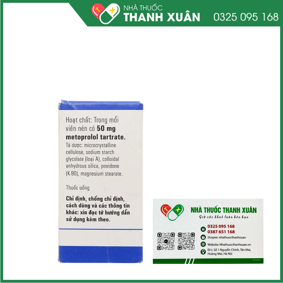 Egilok 50mg điều trị tăng huyết áp, đau thắt ngực